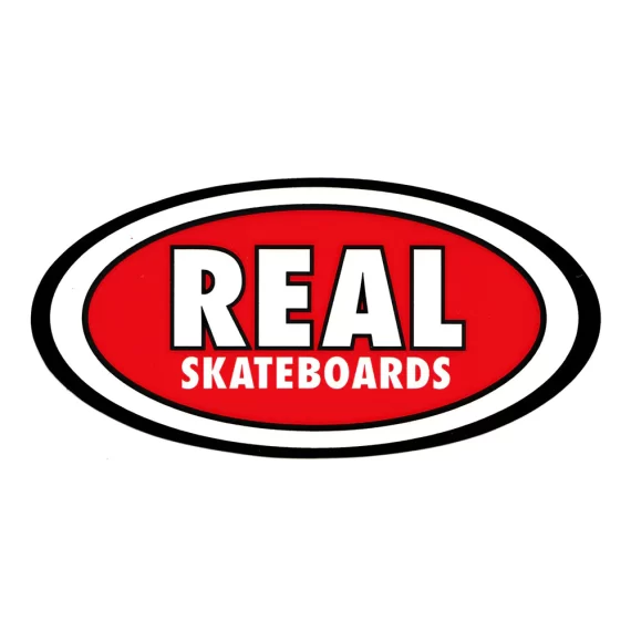 Real Sticker Oval Classic Red Small